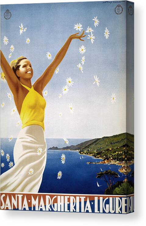 1951 Canvas Print featuring the photograph Italian Travel Poster, 1951 by Granger