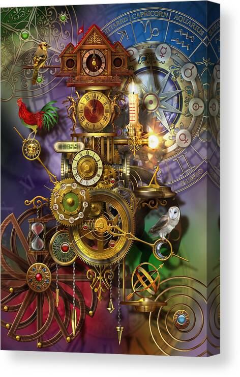 Analog Canvas Print featuring the digital art Its About Time by MGL Meiklejohn Graphics Licensing