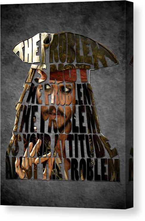 Jack Sparrow Quote Canvas Print featuring the painting Jack Sparrow Quote Portrait Typography artwork by Georgeta Blanaru