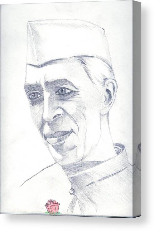 Black And White Nehru Pencil Sketching