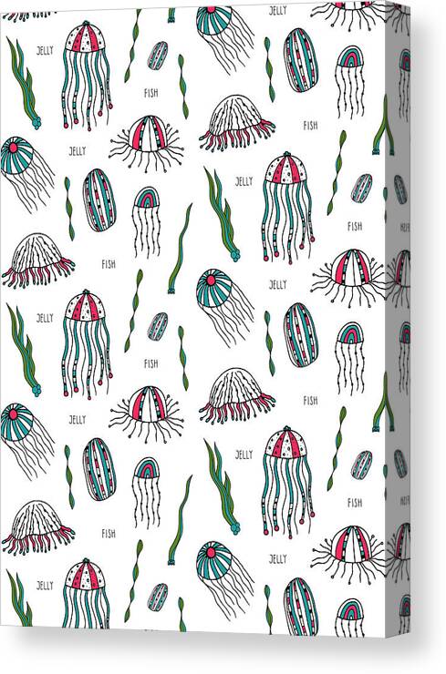 Susan Claire Canvas Print featuring the photograph JELLYfish Repeat Print by MGL Meiklejohn Graphics Licensing