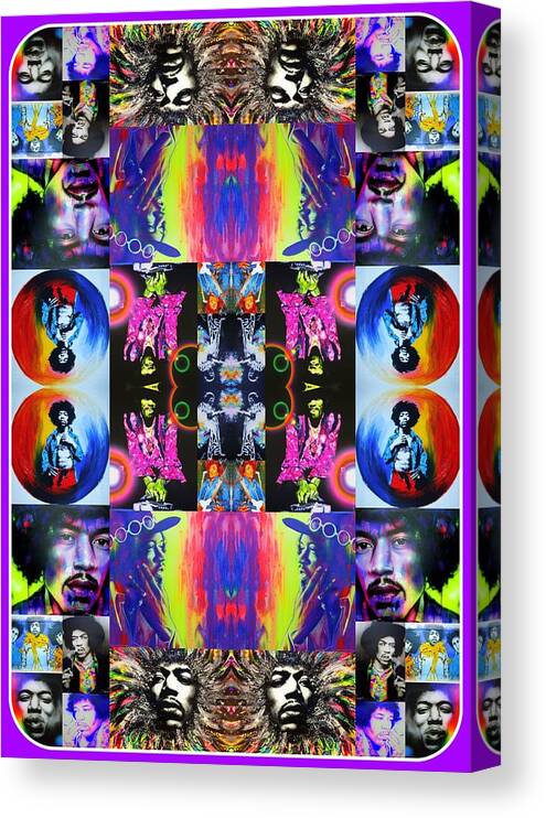 Jimi Hendrix Canvas Print featuring the painting Jimi Kaleidoscope I by Christian Chapman Art