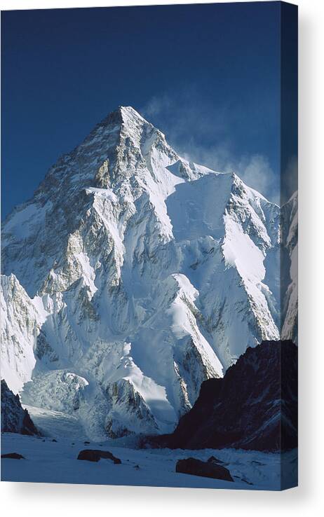 Feb0514 Canvas Print featuring the photograph K2 At Dawn Pakistan by Colin Monteath