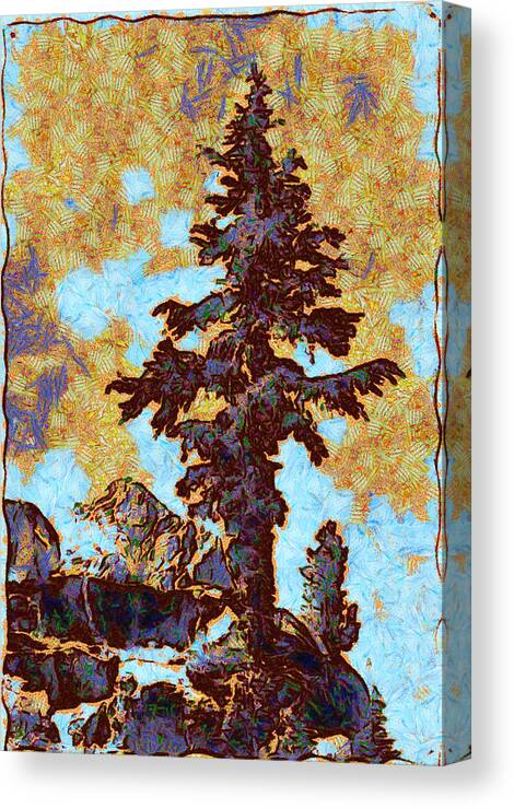 Ansel Easton Adams (february 20 Canvas Print featuring the digital art Kings River Canyon Colorized by Ansel Adams