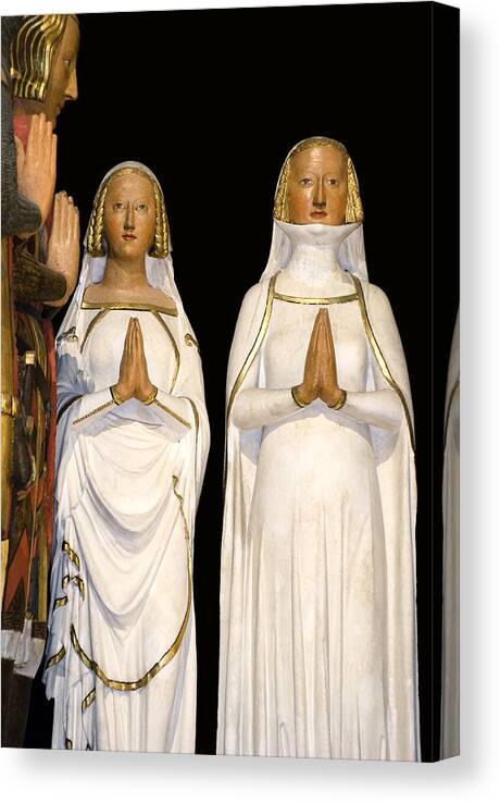 City Of Neuchatel Canvas Print featuring the photograph Ladies praying by Charles Lupica
