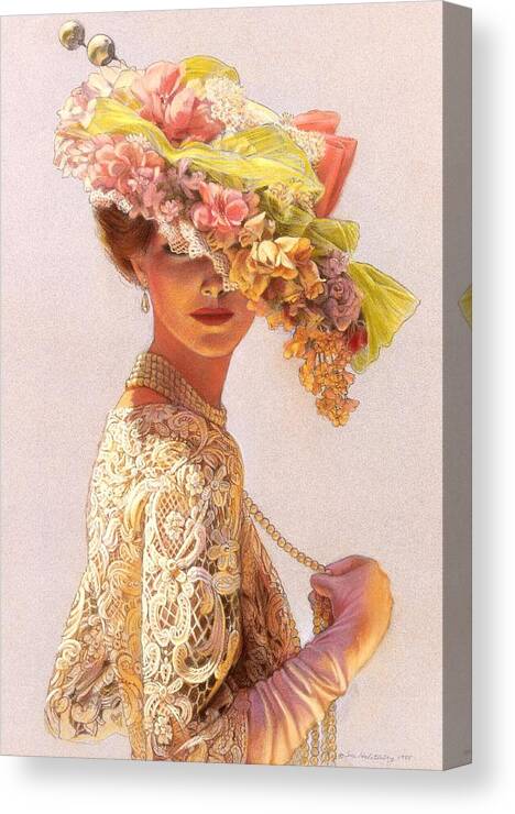 Portrait Canvas Print featuring the painting Lady Victoria Victorian Elegance by Sue Halstenberg