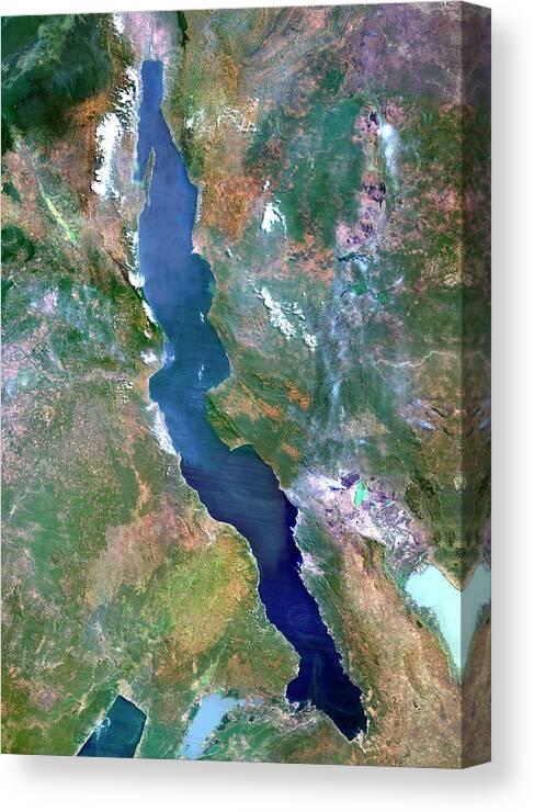 Lake Tanganyika Canvas Print featuring the photograph Lake Tanganyika by Planetobserver/science Photo Library