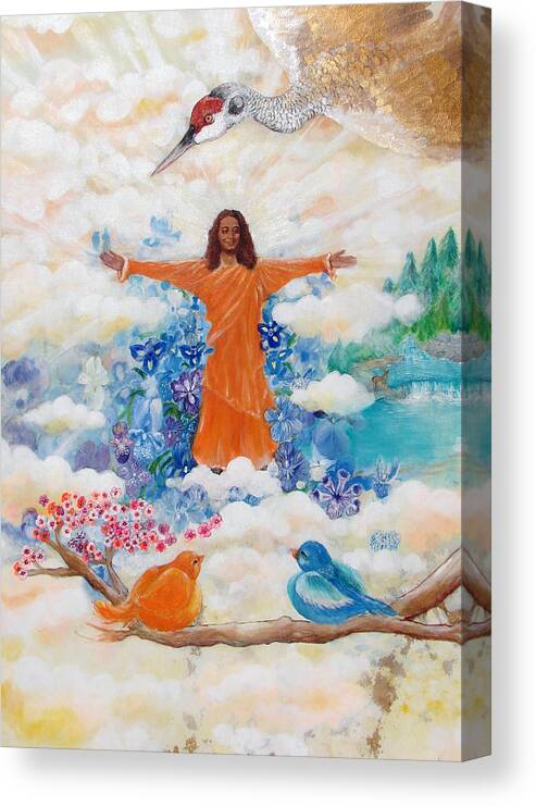 Paramhansa Yogananda Canvas Print featuring the painting Land Of Mystery by Ashleigh Dyan Bayer