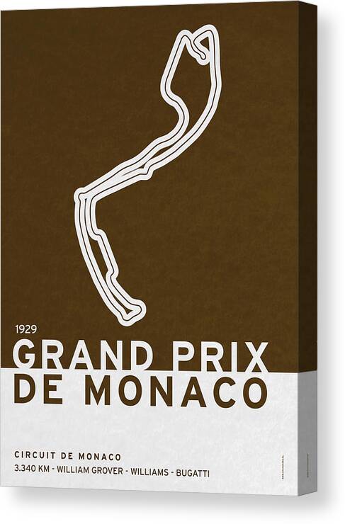 Aytona Canvas Print featuring the digital art Legendary Races - 1929 Grand Prix de Monaco by Chungkong Art