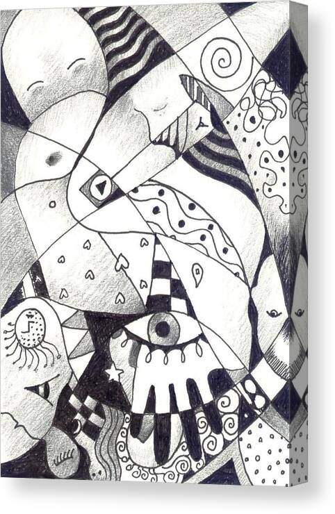 Exuberant Canvas Print featuring the drawing Let Us Dance by Helena Tiainen