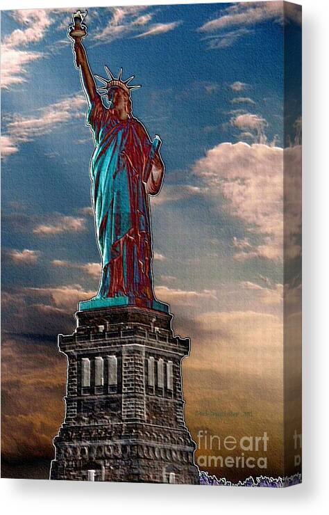 Statue Of Liberty Canvas Print featuring the photograph Liberty For All by Luther Fine Art