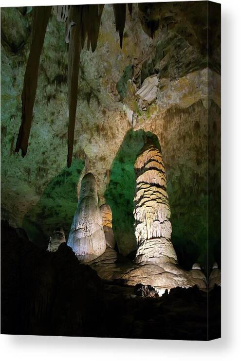 Rock Canvas Print featuring the photograph Limestone Formations In Carlsbad Caverns by Jim West
