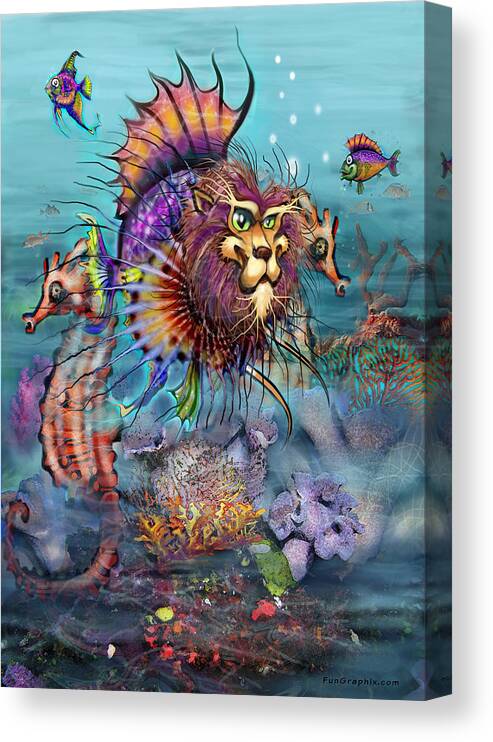 Lionfish Canvas Print featuring the painting Lionfish by Kevin Middleton