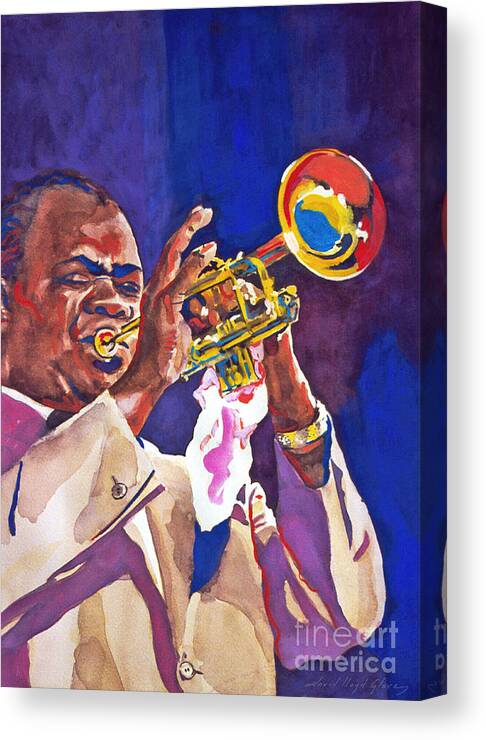Jazz Legends Canvas Print featuring the painting Louis Satchmo Armstrong by David Lloyd Glover