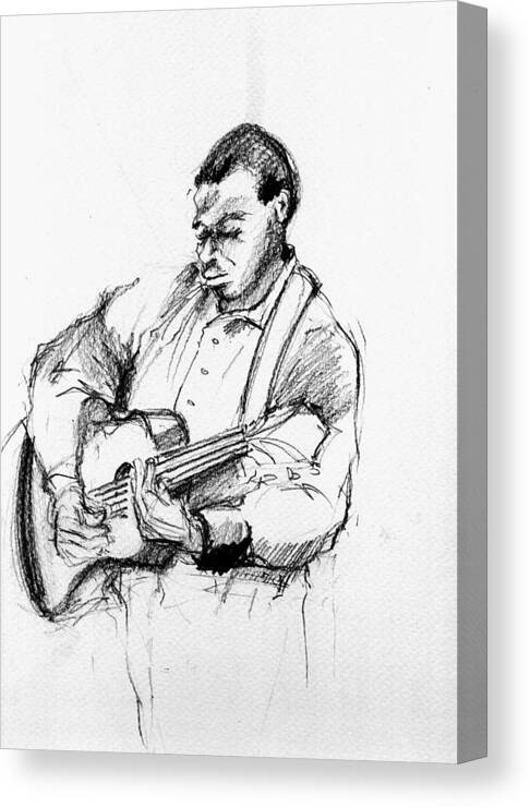 Music Canvas Print featuring the drawing M_12 by Karina Plachetka