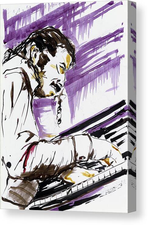 Music Canvas Print featuring the drawing M_9 by Karina Plachetka