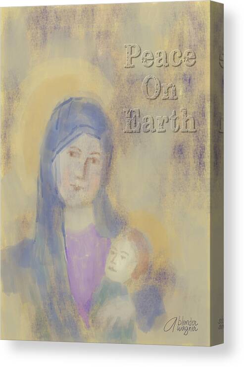Christmas Canvas Print featuring the digital art Madonna And Child by Arline Wagner