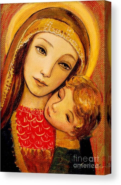 Mother Canvas Print featuring the painting Madonna and Child by Shijun Munns