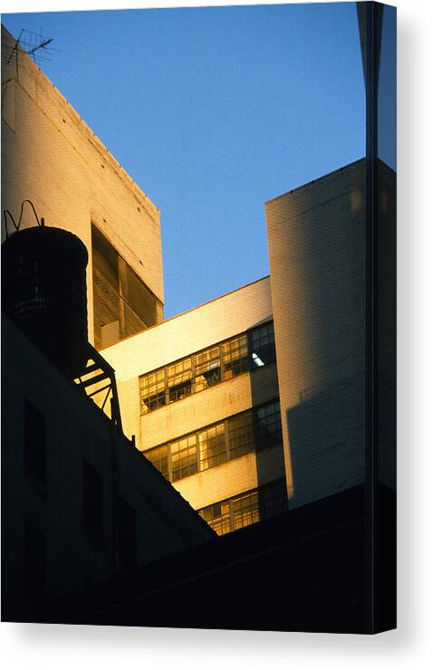 Manhattan Canvas Print featuring the photograph Manhattan Rooftop Sunlight and Shade by Gordon James