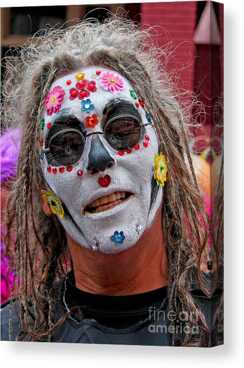 Mardi Gras Photo Canvas Print featuring the photograph Mardi Gras Happy Face by Luana K Perez