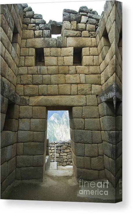 South America Canvas Print featuring the photograph Masonry Detail At Machu Picchu by William H. Mullins