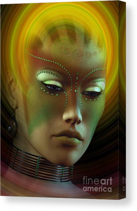 Woman Canvas Print featuring the digital art Medicine Woman B by Shadowlea Is