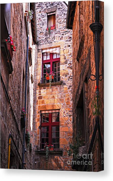 Sarlat Canvas Print featuring the photograph Medieval architecture by Elena Elisseeva
