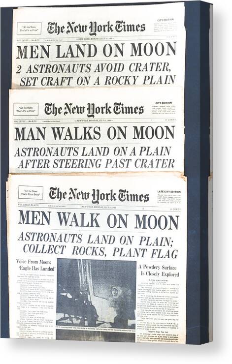 Men Land On Moon Canvas Print featuring the photograph Men Walk On The Moon by Kenneth Cole