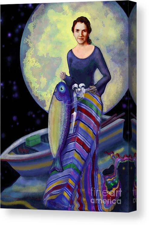 Fish Canvas Print featuring the digital art Mermaid Mother by Carol Jacobs
