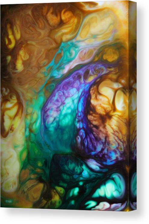 Bird Canvas Print featuring the mixed media Metamorphic Sapphire by Lucy Matta