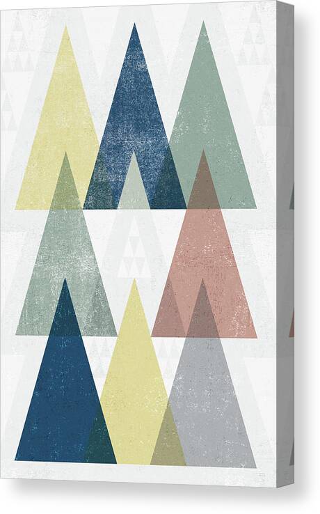 Abstract Canvas Print featuring the painting Mod Triangles Iv Soft by Michael Mullan