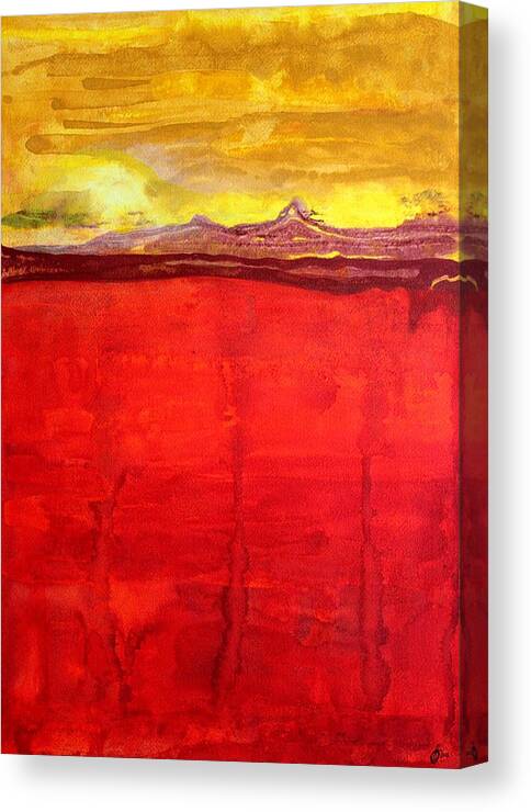 Mojave Canvas Print featuring the painting Mojave Dawn original painting by Sol Luckman