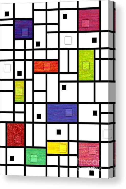 Mondrian Canvas Print featuring the painting Mondrian-Like Variation by David K Small