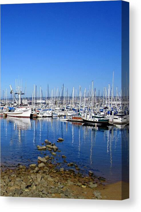 Boats Canvas Print featuring the photograph Monterey-7 by Dean Ferreira