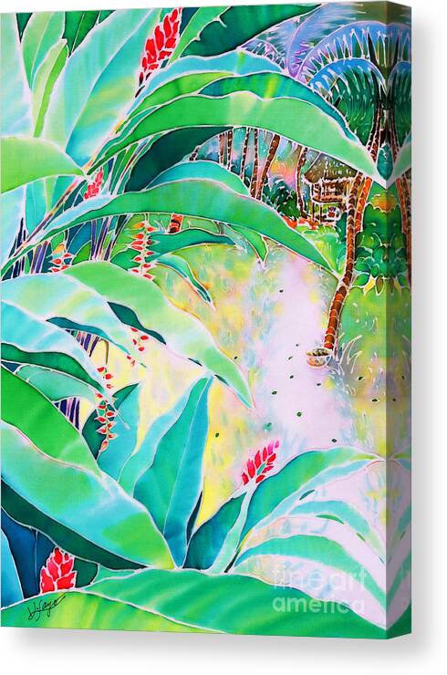 Tropical Canvas Print featuring the painting Morning dew by Hisayo OHTA