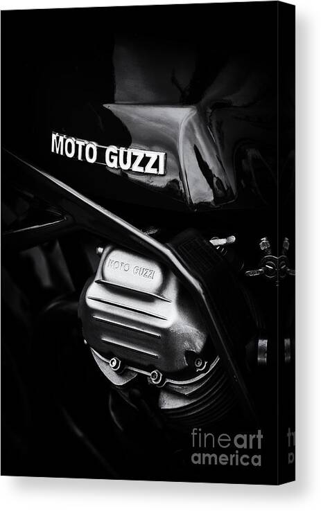 Moto Guzzi Canvas Print featuring the photograph Moto Guzzi 850 Le Mans Monochrome by Tim Gainey