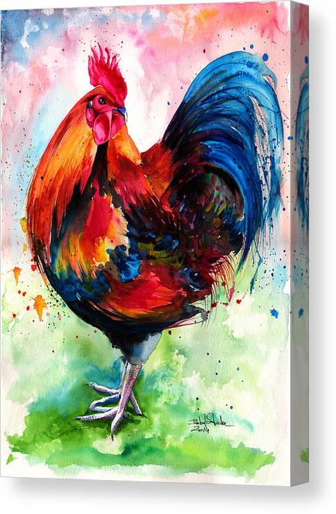 Painting Canvas Print featuring the painting Mr. Rooster by Isabel Salvador