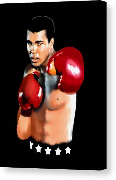 Muhammed Ali Canvas Print featuring the painting Muhammed Ali by Jann Paxton