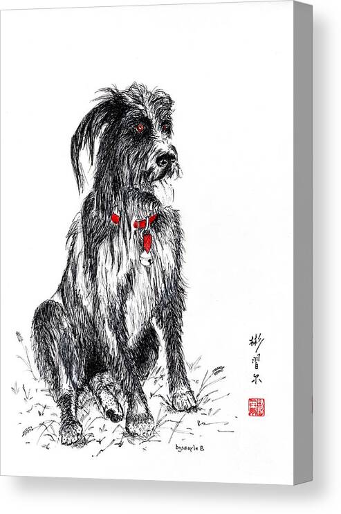 Pen And Ink Canvas Print featuring the painting Murphy by Bill Searle