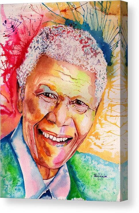 Painting Canvas Print featuring the painting My colors for Mandela by Isabel Salvador