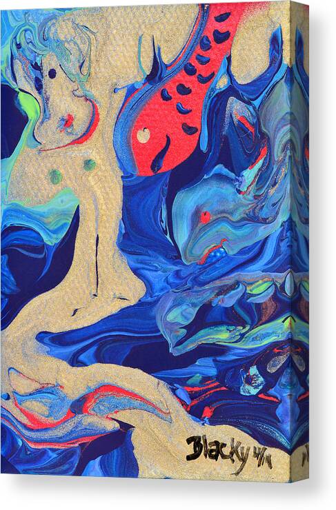 Fish Canvas Print featuring the painting My Fishy Friends by Donna Blackhall