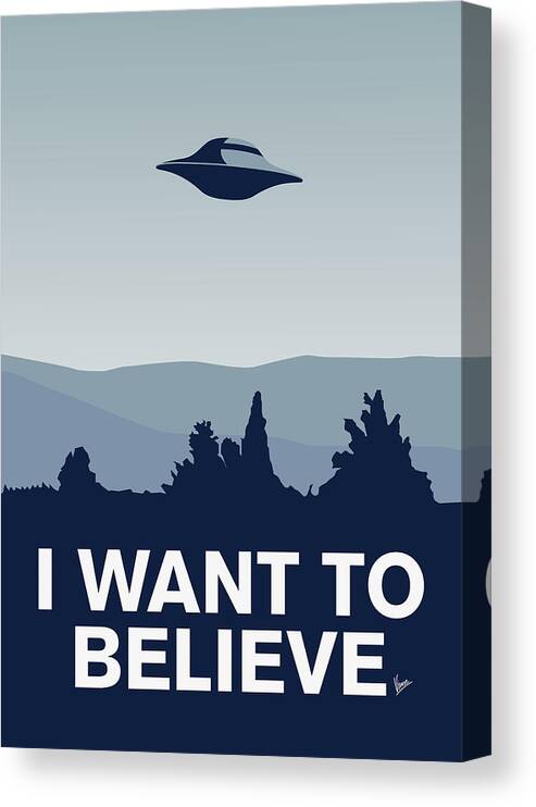 Classic Canvas Print featuring the digital art My I want to believe minimal poster-xfiles by Chungkong Art