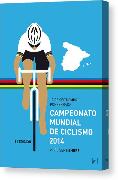 Minimal Canvas Print featuring the digital art MY UCI Road World Championships MINIMAL POSTER 2014 by Chungkong Art