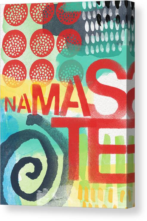 Namaste Canvas Print featuring the painting Namaste- Contemporary Abstract Art by Linda Woods