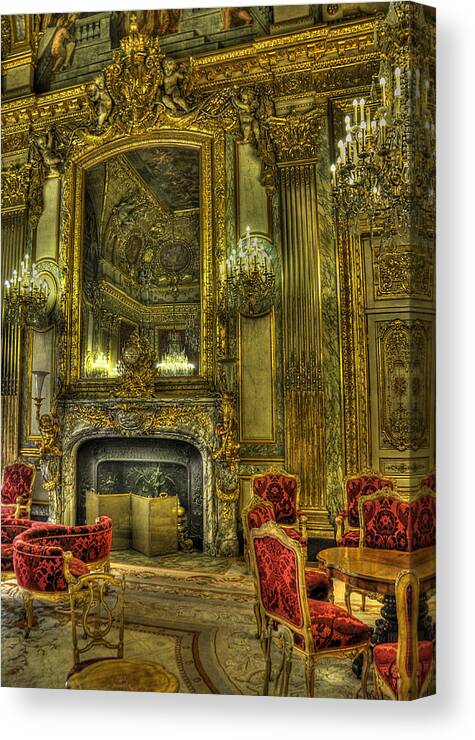 Paris Louvre Canvas Print featuring the photograph Napoleon III Room by Michael Kirk