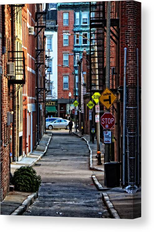 Street Canvas Print featuring the photograph Narrow North End Street by Mike Martin