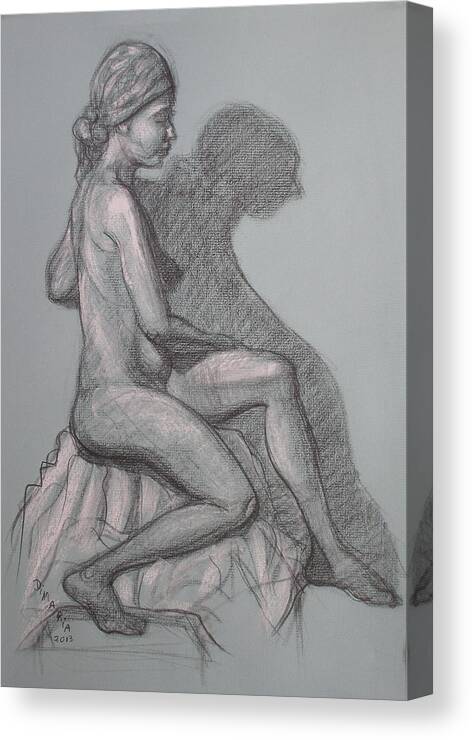 Realism Canvas Print featuring the drawing Natalia #1 by Donelli DiMaria