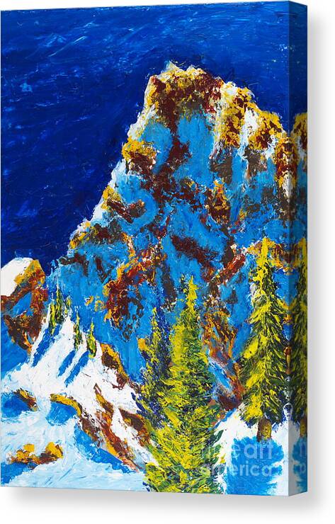 Mountains Canvas Print featuring the painting Needles Two by Walt Brodis