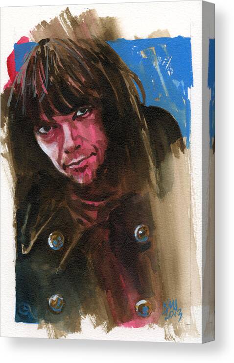 Neil Young Canvas Print featuring the painting Neil Young by Ken Meyer jr