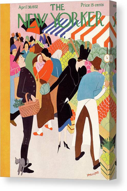 Market Canvas Print featuring the painting New Yorker April 30th, 1932 by Theodore G Haupt
